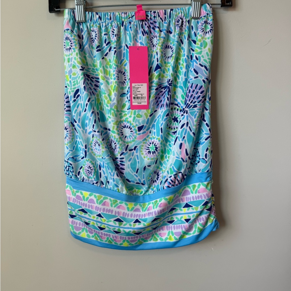 Lilly Pulitzer Adella strapless open water engineered print size XS nwt